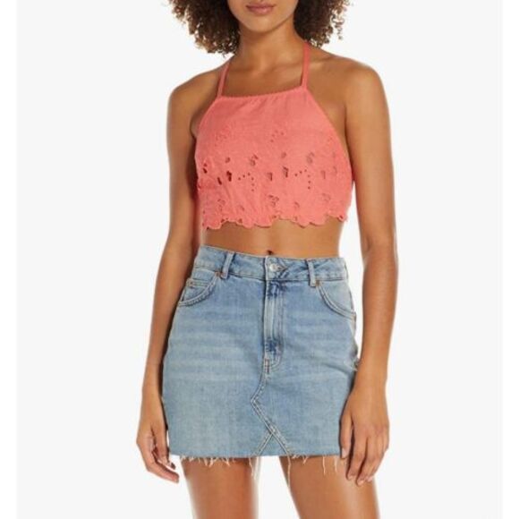 Free People June High Neck Bralette Crop Top In Kiss Kiss S (New no Tag) - Picture 1 of 1